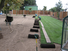 A new lawn being laid